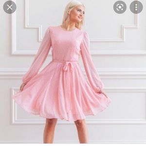 Rachel Parcell pink Twirl Swiss Dot dress size M, worn once